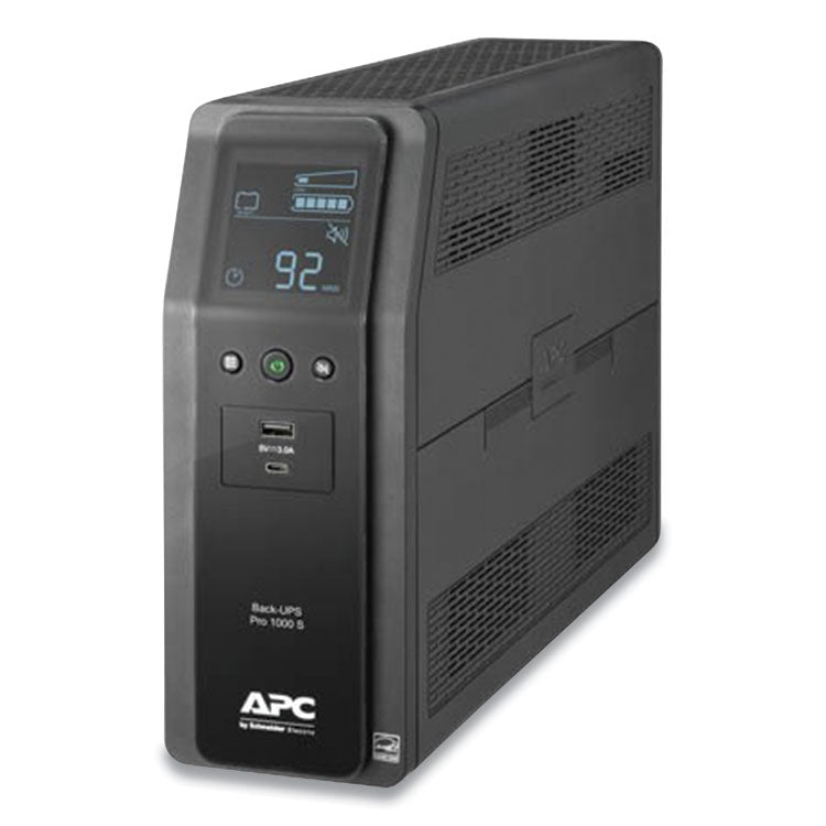 APC BR1000MS Back-UPS PRO BR Series SineWave Battery Backup System, 10 Outlets, 1,000 VA, 1,080 J (SEUBR1000MS) Each