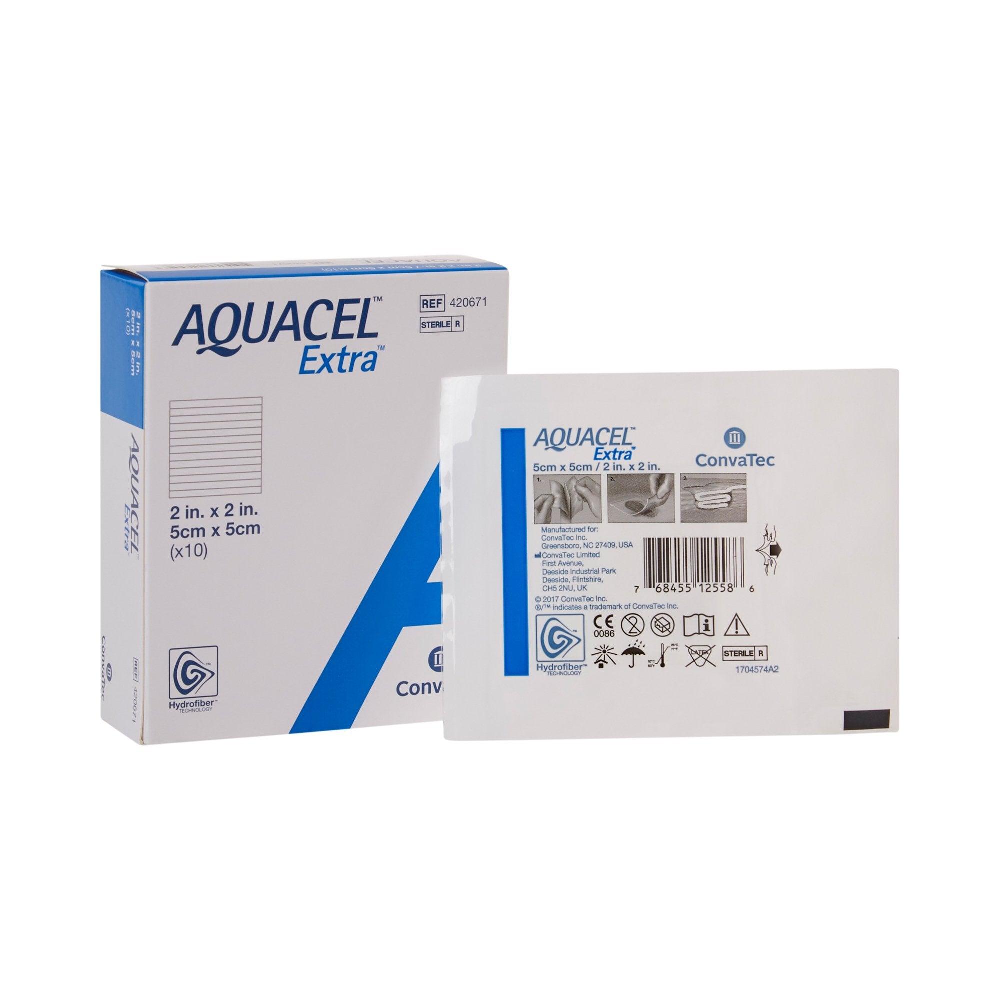 Aquacel Extra Gelling Fiber Wound Dressing 2 X 2 Inch Square Sterile (785781_BX) 10/BX
