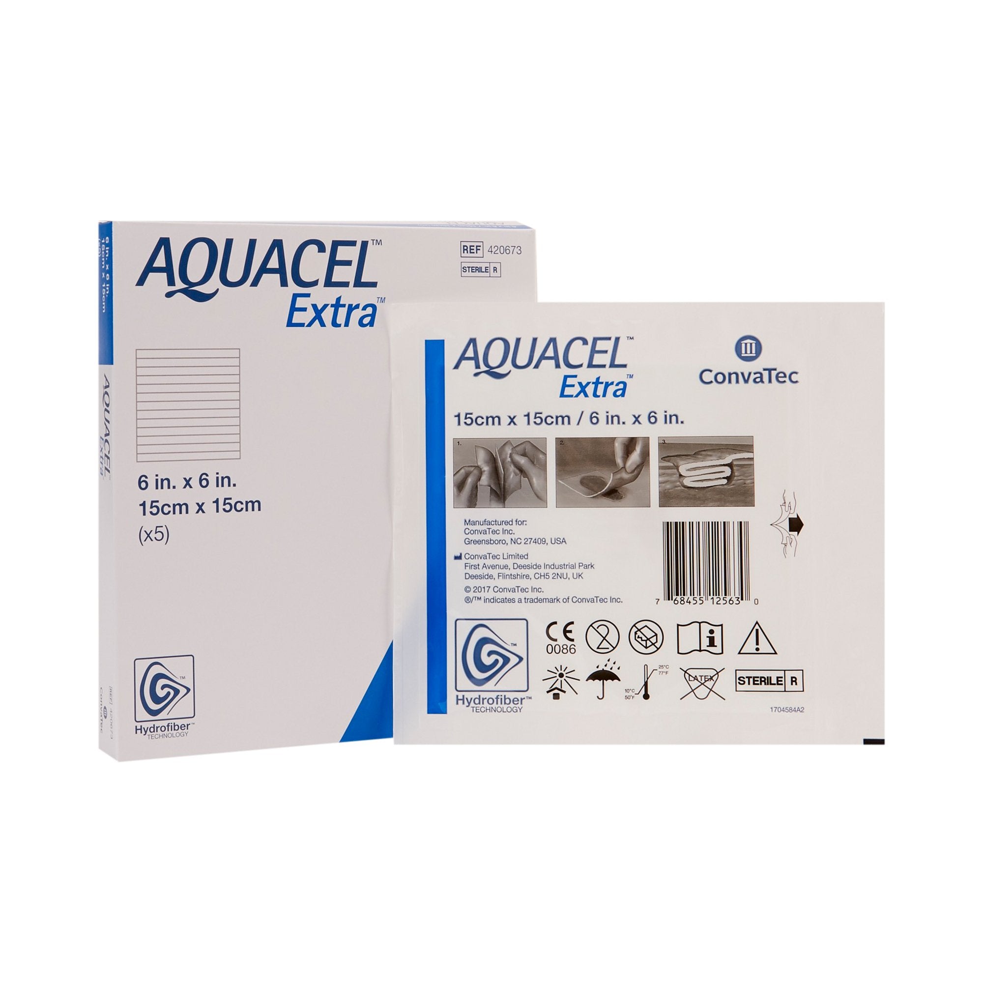 Aquacel Extra Gelling Fiber Wound Dressing 6 X 6 Inch Square Sterile (785780_EA) 1/EA