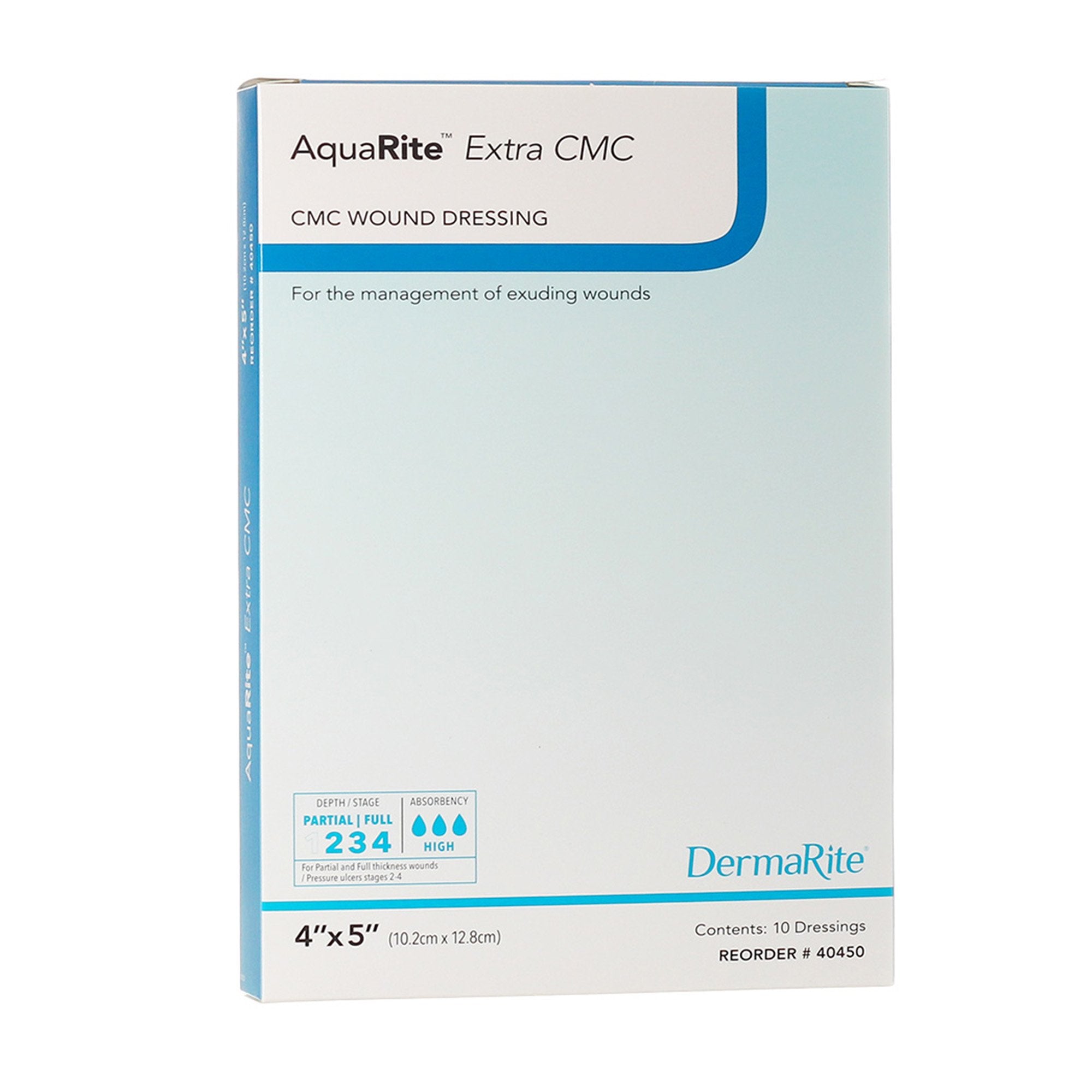AquaRite Extra CMC Gelling Fiber Wound Dressing 4 X 5 Inch Rectangle Sterile (1068614_BX) 10/BX