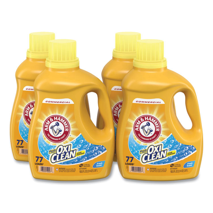 Arm & Hammer OxiClean Concentrated Liquid Laundry Detergent, Fresh, 100.5 oz Bottle, 4/Carton (CDC3320050027) Each