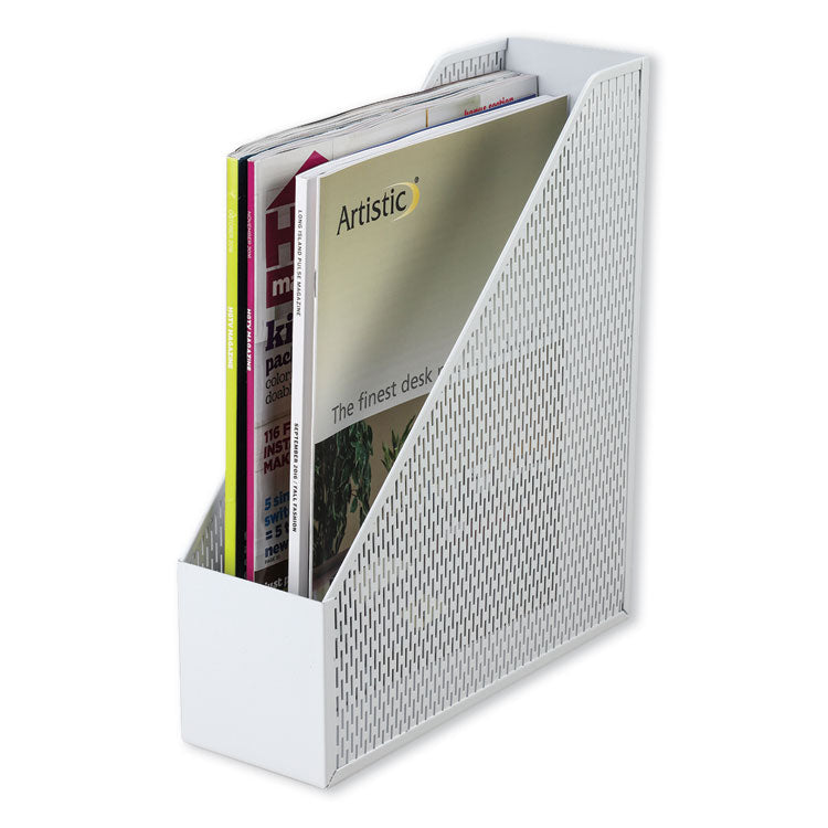 Artistic Urban Collection Punched Metal Magazine File, 3.5 x 10 x 11.5, White (AOPART20004WH) Each