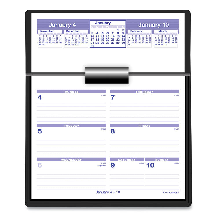 AT-A-GLANCE Flip-A-Week Desk Calendar and Base, 7 x 5.5, White Sheets, 12-Month (Jan to Dec): 2026 (AAGSW700X00) Each