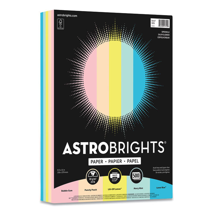 Astrobrights Color Paper, 24 lb Bond Weight, 8.5 x 11, Assorted Colors, 500/Ream (WAU91714) 1 Ream
