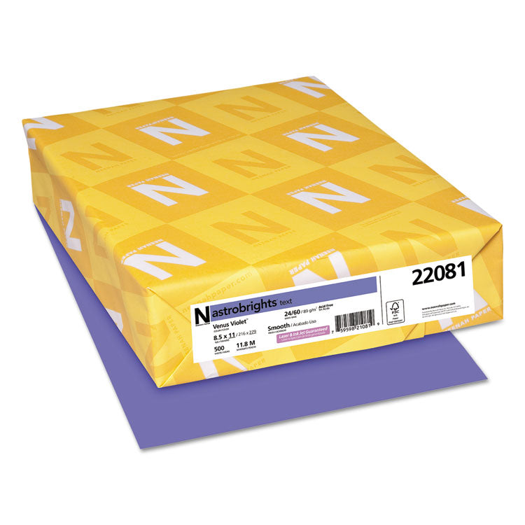 Astrobrights Color Paper, 24 lb Bond Weight, 8.5 x 11, Venus Violet, 500/Ream (WAU22081) 1 Ream