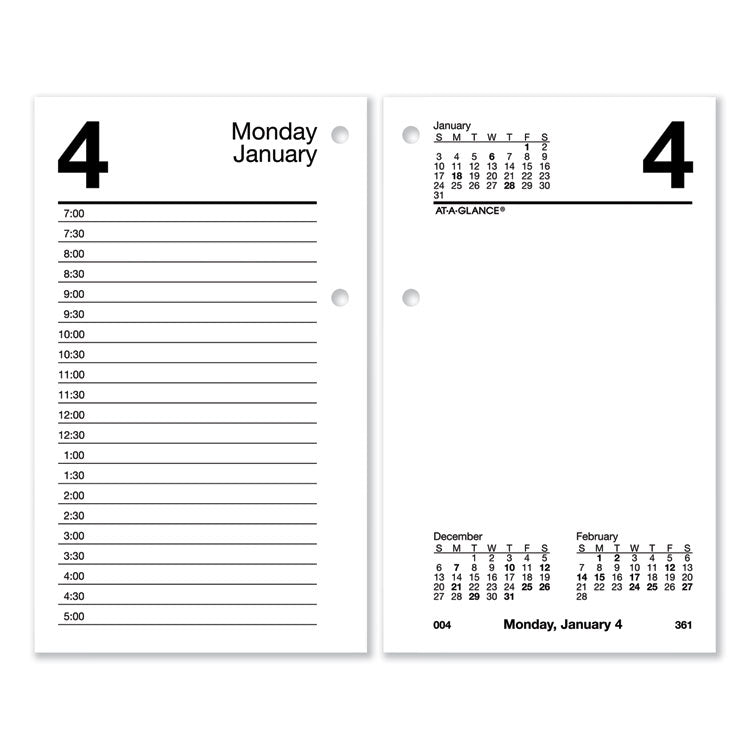 AT-A-GLANCE Desk Calendar Refill with Tabs, 3.5 x 6, White Sheets, 12-Month (Jan to Dec): 2026 (AAGE717T50) Each