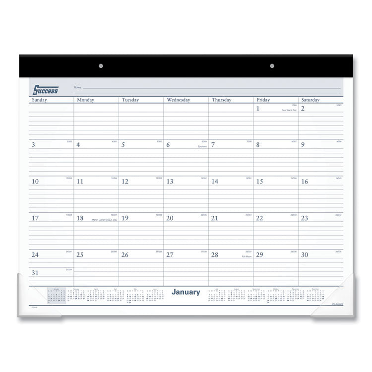 AT-A-GLANCE Desk Pad, 21.75 x 17, White Sheets, Black Binding, Clear Corners, 12-Month (Jan to Dec): 2026 (AAGST2400) Each