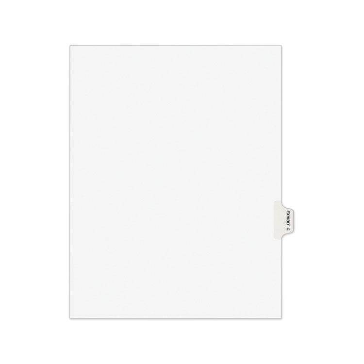 Avery Avery-Style Preprinted Legal Side Tab Divider, 26-Tab, Exhibit G, 11 x 8.5, White, 25/Pack (AVE01377) Pack of 25