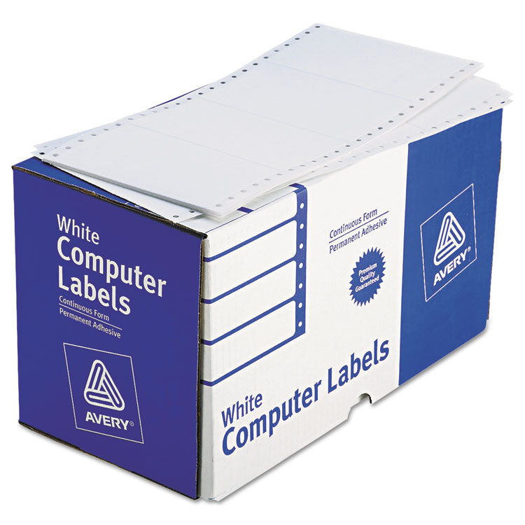 Avery Dot Matrix Printer Mailing Labels, Pin-Fed Printers, 2.94 x 5, White, 3,000/Box (AVE4076) Box of 3000