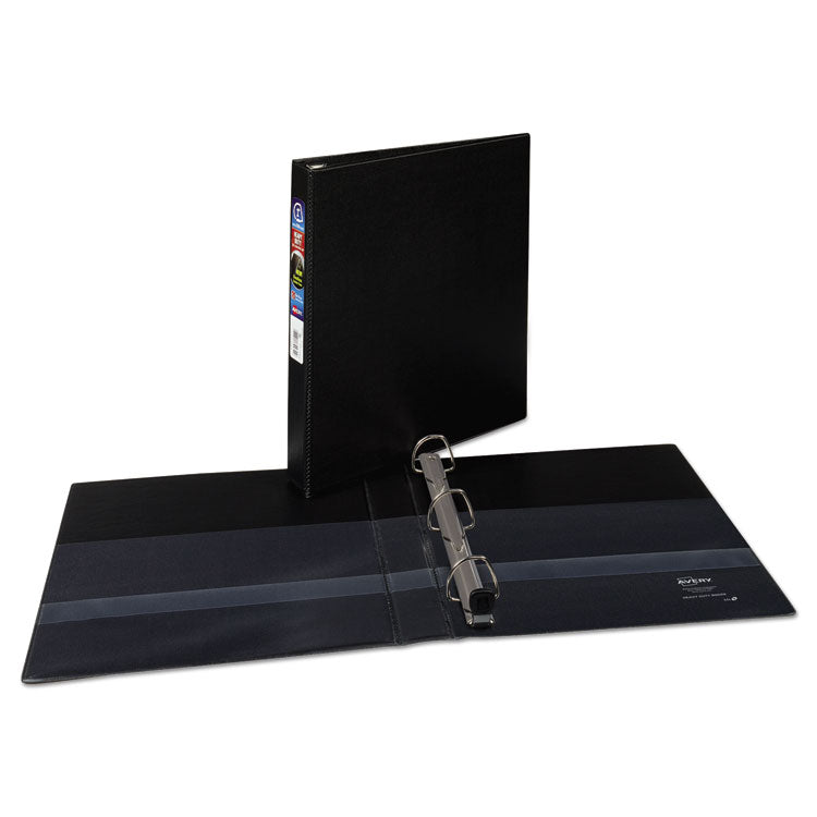 Avery Heavy-Duty Non-View Binder with DuraHinge and One Touch EZD Rings, 3 Rings, 1" Capacity, 11 x 8.5, Black (AVE79989) Each