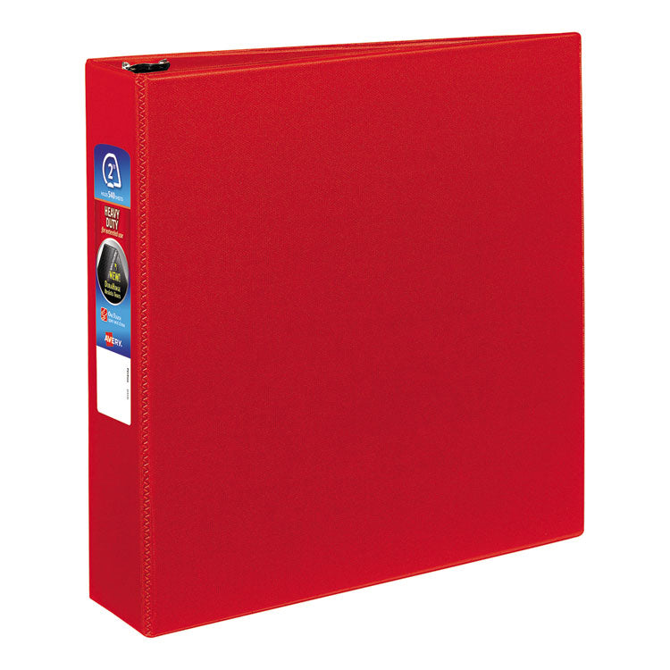 Avery Heavy-Duty Non-View Binder with DuraHinge and One Touch EZD Rings, 3 Rings, 2" Capacity, 11 x 8.5, Red (AVE79582) Each