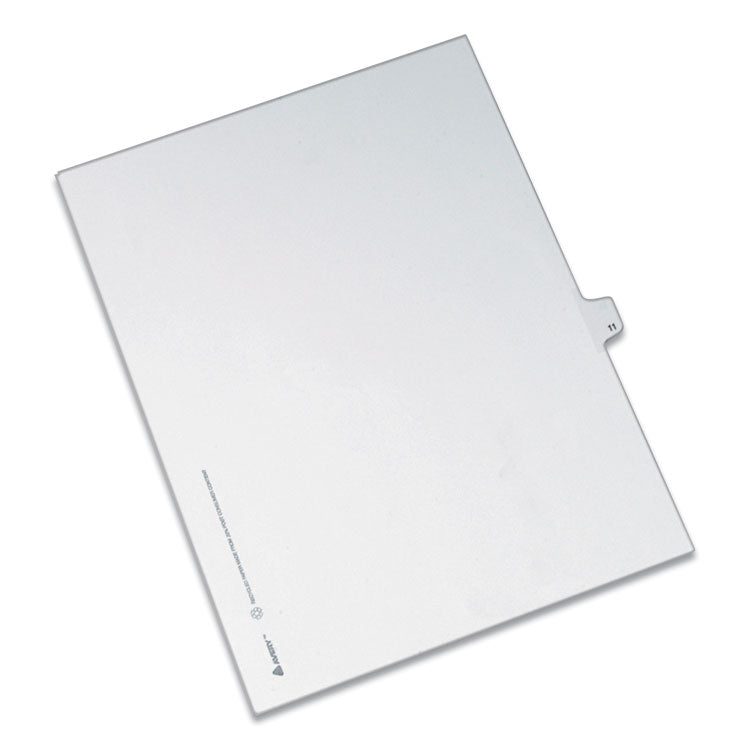 Avery Preprinted Legal Exhibit Side Tab Index Dividers, Allstate Style, 10-Tab, 11, 11 x 8.5, White, 25/Pack (AVE82209) Set of 25