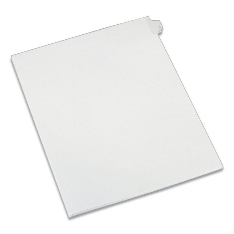Avery Preprinted Legal Exhibit Side Tab Index Dividers, Allstate Style, 10-Tab, 2, 11 x 8.5, White, 25/Pack (AVE82200) Set of 25