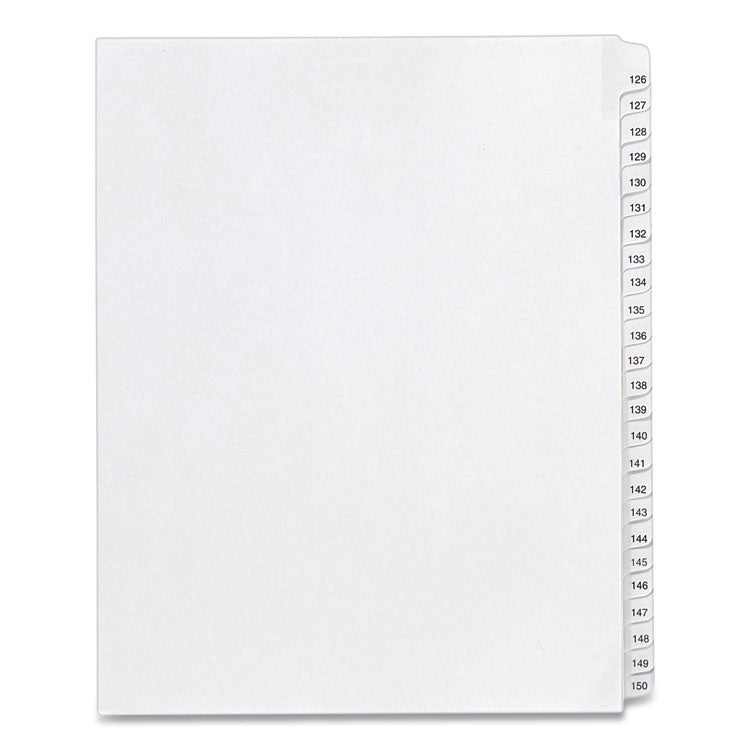 Avery Preprinted Legal Exhibit Side Tab Index Dividers, Allstate Style, 25-Tab, 126 to 150, 11 x 8.5, White, 1 Set, (1706) (AVE01706) Pack of 25