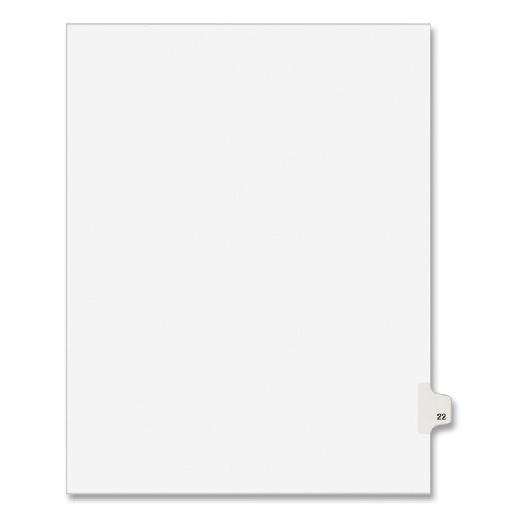 Avery Preprinted Legal Exhibit Side Tab Index Dividers, Avery Style, 10-Tab, 22, 11 x 8.5, White, 25/Pack, (1022) (AVE01022) Pack of 25