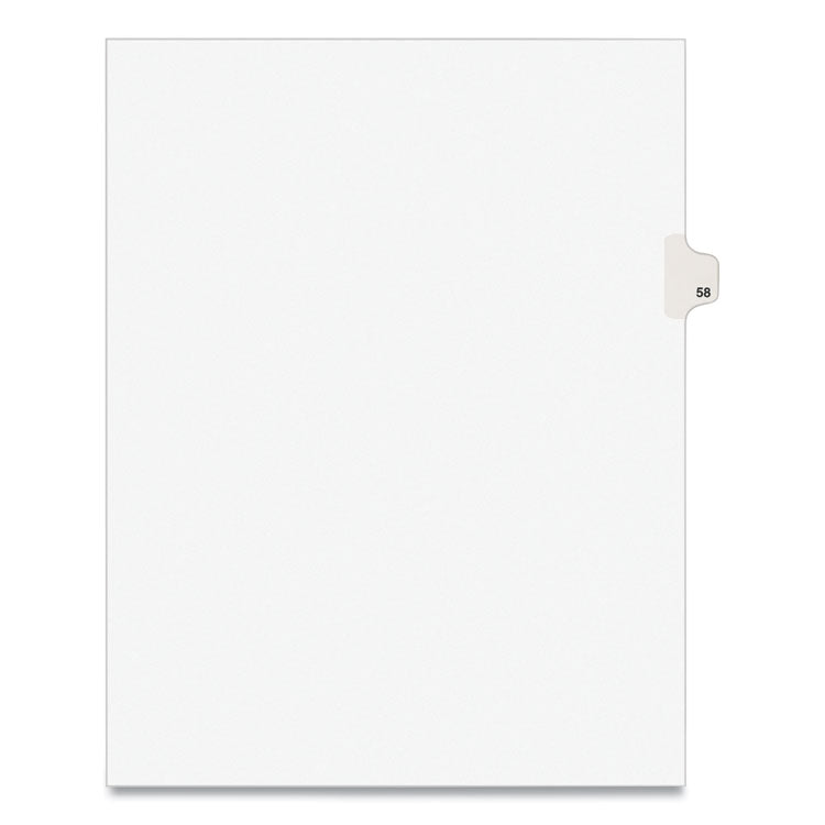 Avery Preprinted Legal Exhibit Side Tab Index Dividers, Avery Style, 10-Tab, 58, 11 x 8.5, White, 25/Pack, (1058) (AVE01058) Pack of 25