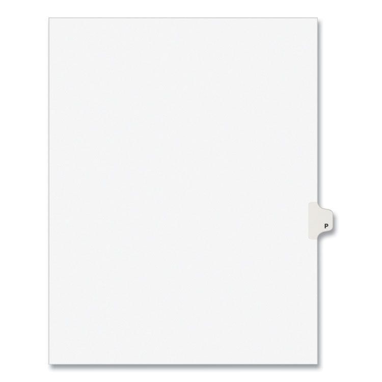 Avery Preprinted Legal Exhibit Side Tab Index Dividers, Avery Style, 26-Tab, P, 11 x 8.5, White, 25/Pack, (1416) (AVE01416) Pack of 25