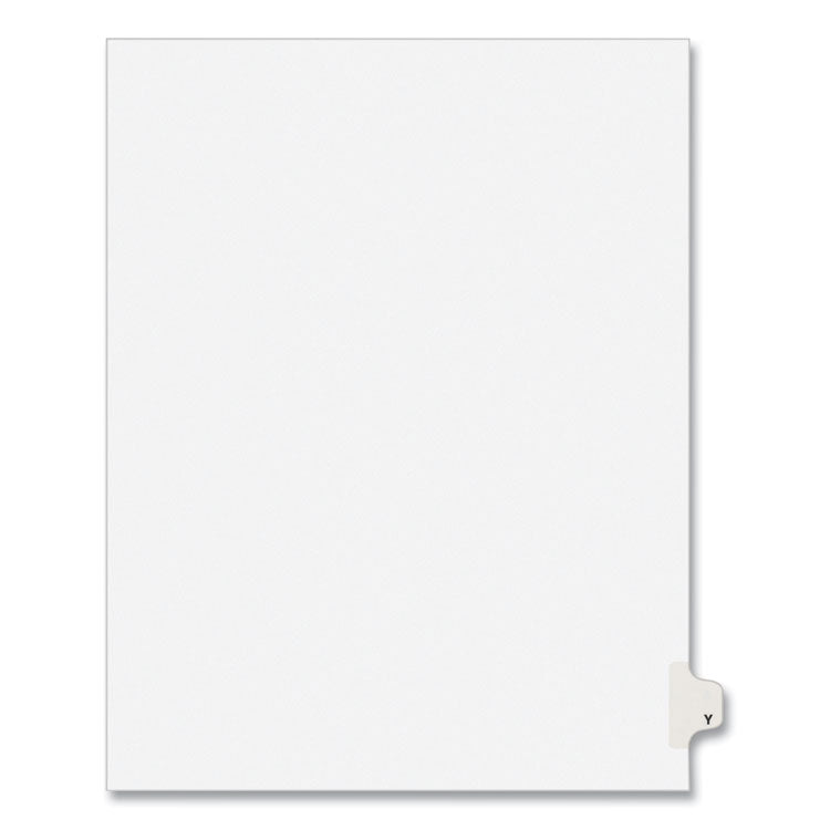 Avery Preprinted Legal Exhibit Side Tab Index Dividers, Avery Style, 26-Tab, Y, 11 x 8.5, White, 25/Pack, (1425) (AVE01425) Pack of 25