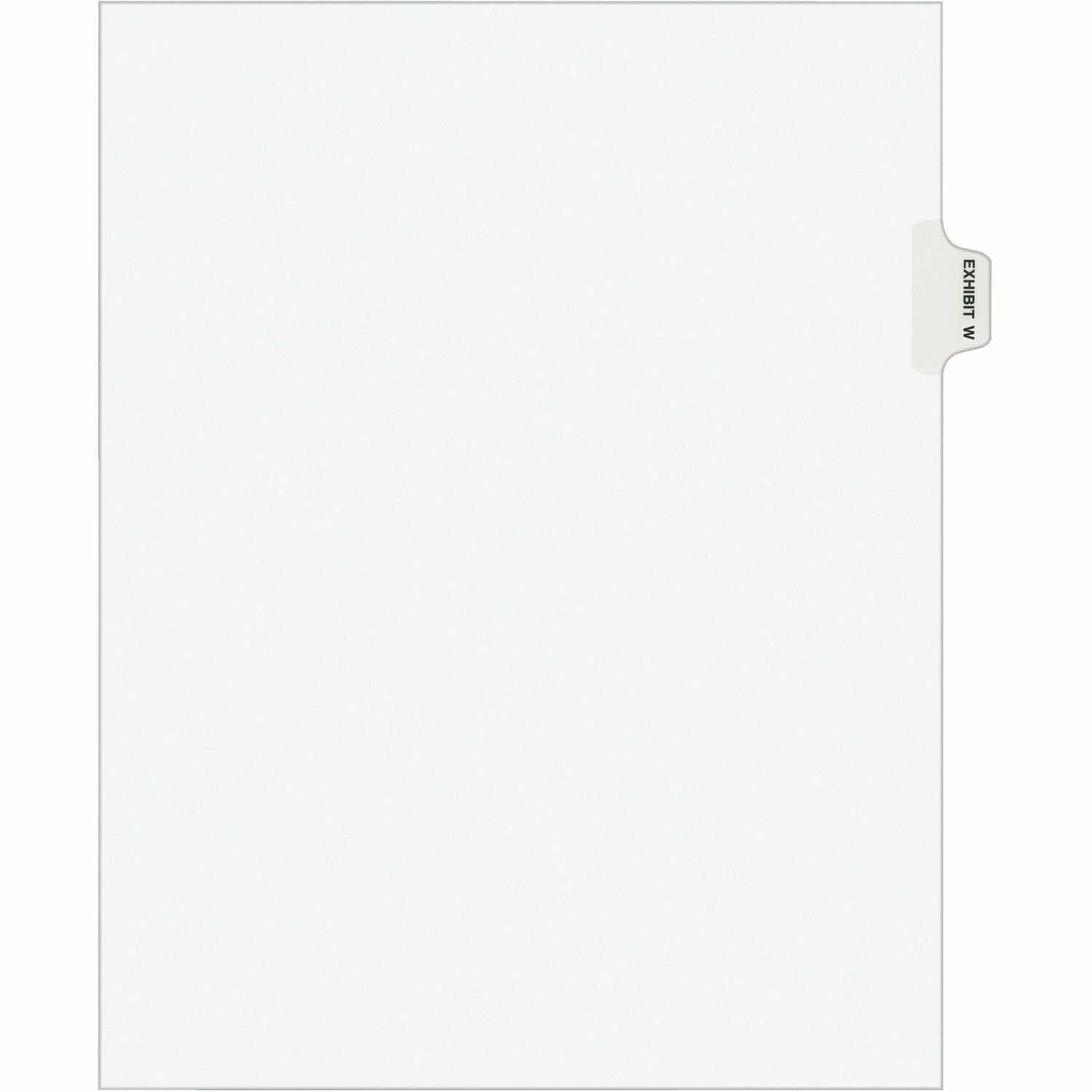 Avery® Avery-Style Preprinted Legal Side Tab Divider, Exhibit W, Letter, White, 25/Pack (AVE01393) Pack of 25