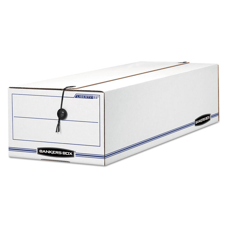 Bankers Box LIBERTY Check and Form Boxes, 9" x 24.25" x 7.5", White/Blue, 12/Carton (FEL00018) Carton of 12