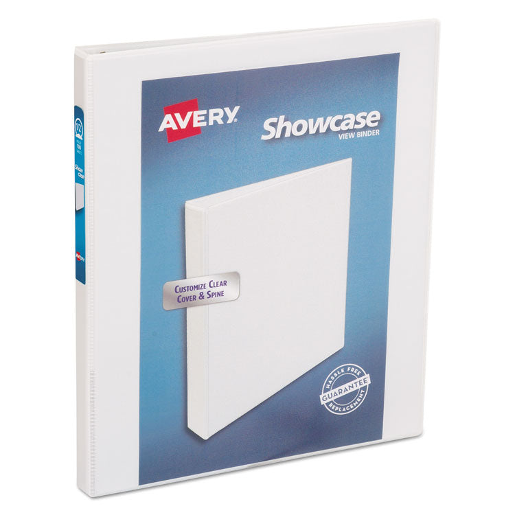 Avery Showcase Economy View Binder with Round Rings, 3 Rings, 0.5" Capacity, 11 x 8.5, White (AVE19551) Each