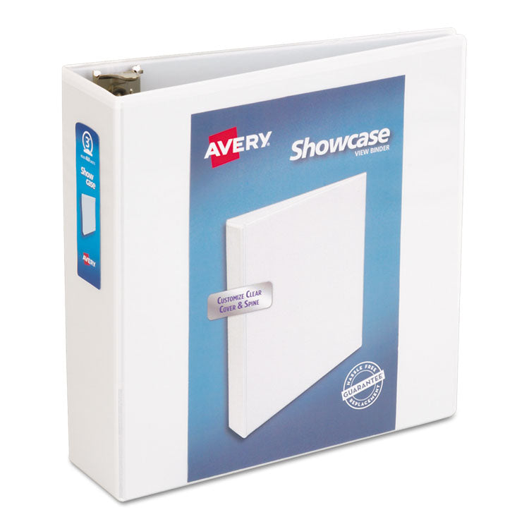 Avery Showcase Economy View Binder with Round Rings, 3 Rings, 3" Capacity, 11 x 8.5, White (AVE19751) Each