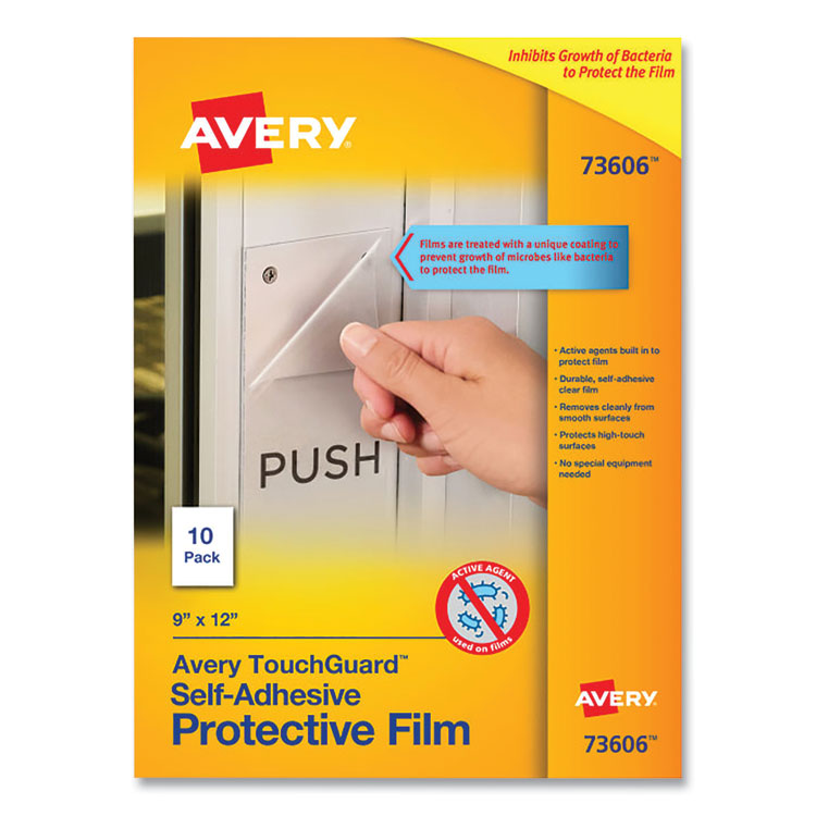 Avery TouchGuard Protective Film Sheet, 9" x 12", Matte Clear, 10/Pack (AVE73606) Pack of 10