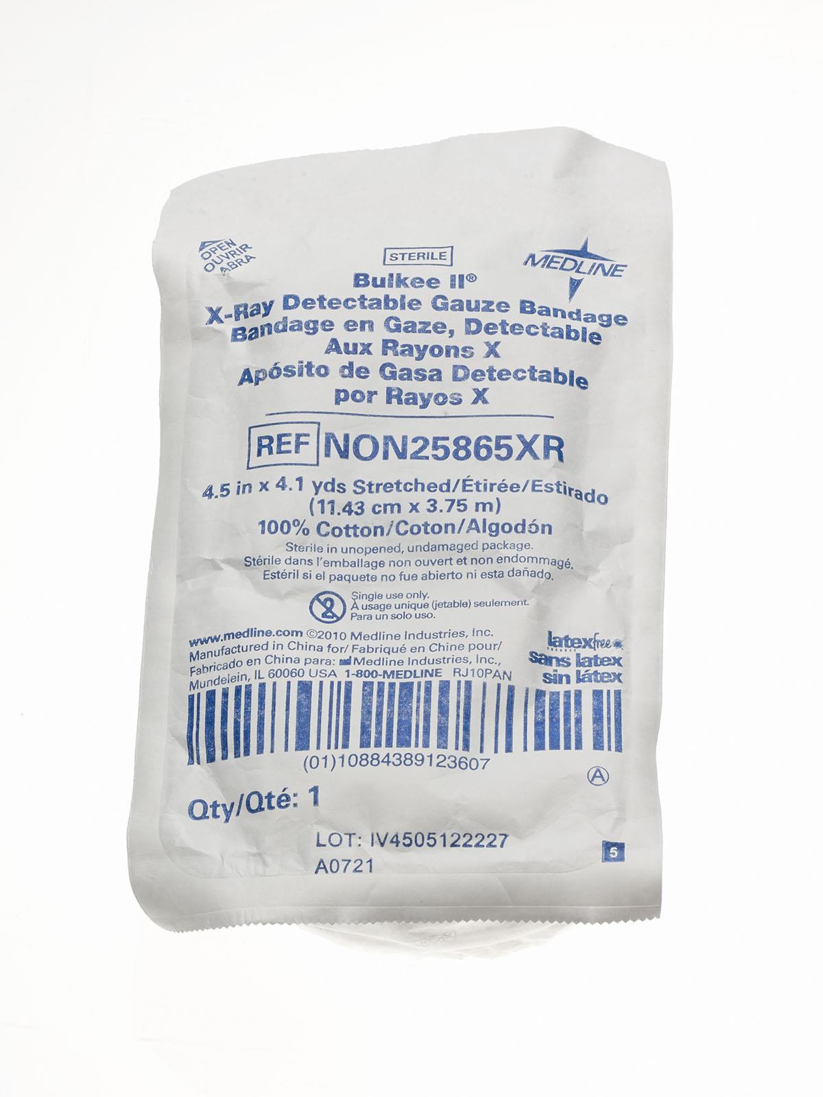 BANDAGE,GAUZE,BULKEE,XRAY,4.5X4.1YD,, 100/CS (NON25865XR) Case of 100