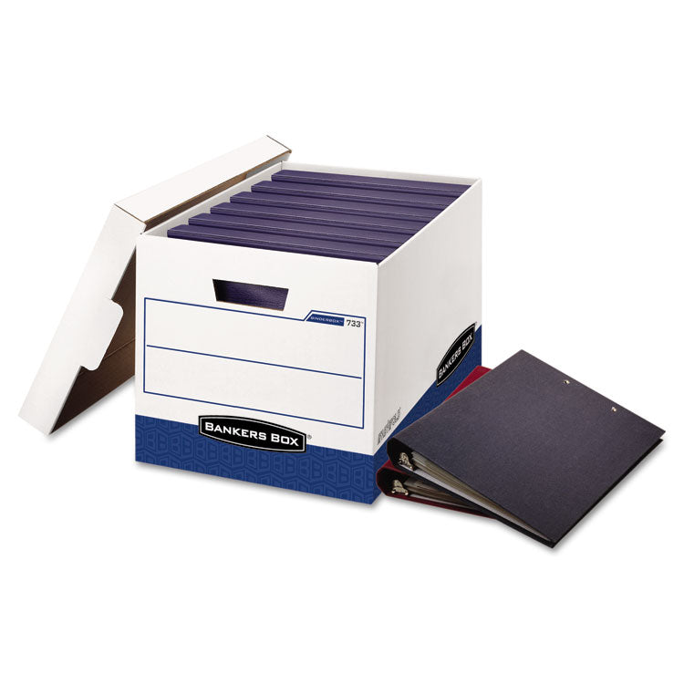 Bankers Box BINDERBOX Storage Boxes, Letter Files, 13.13" x 20.13" x 12.38", White/Blue, 12/Carton (FEL0073301) Carton of 12