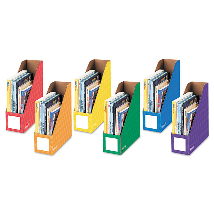 Bankers Box Extra-Wide Cardboard Magazine File, 4.25 x 11.38 x 12.88, Assorted, 6/Pack (FEL3381901) Pack of 6