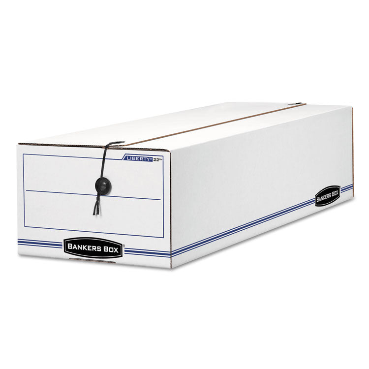 Bankers Box LIBERTY Check and Form Boxes, 9.75" x 23.75" x 6.25", White/Blue, 12/Carton (FEL00022) Carton of 12