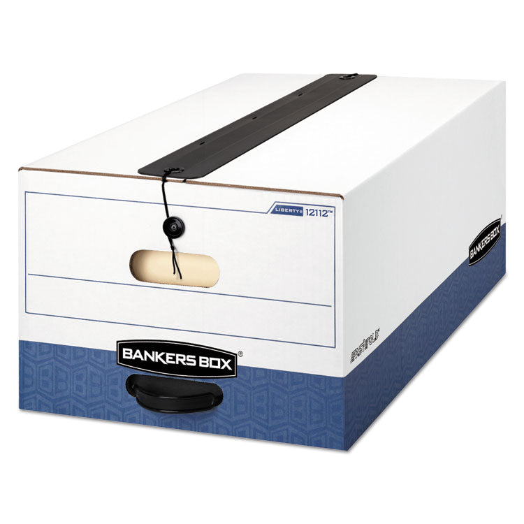 Bankers Box LIBERTY Plus Heavy-Duty Strength Storage Boxes, Legal Files, 15.25" x 24.13" x 10.75", White/Blue, 12/Carton (FEL12112) Carton of 12