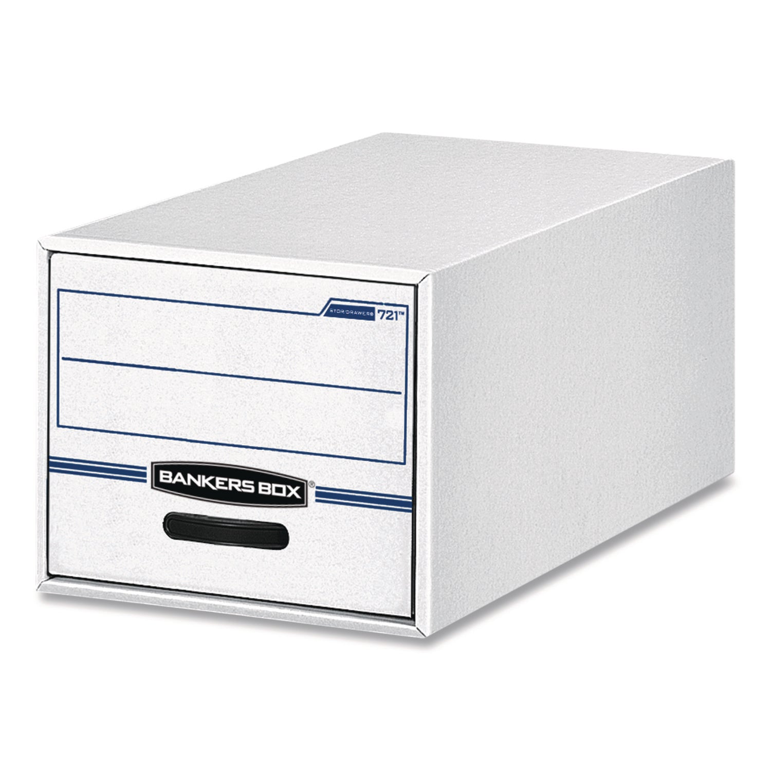 Bankers Box STOR/DRAWER Basic Space-Savings Storage Drawers, Letter Files, 14" x 25.5" x 11.5", White/Blue (FEL00721EA) Each
