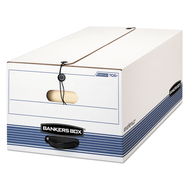 Bankers Box STOR/FILE Medium-Duty Strength Storage Boxes, Legal Files, 15.25" x 24.13" x 10.75", White/Blue, 12/Carton (FEL00705) Carton of 12