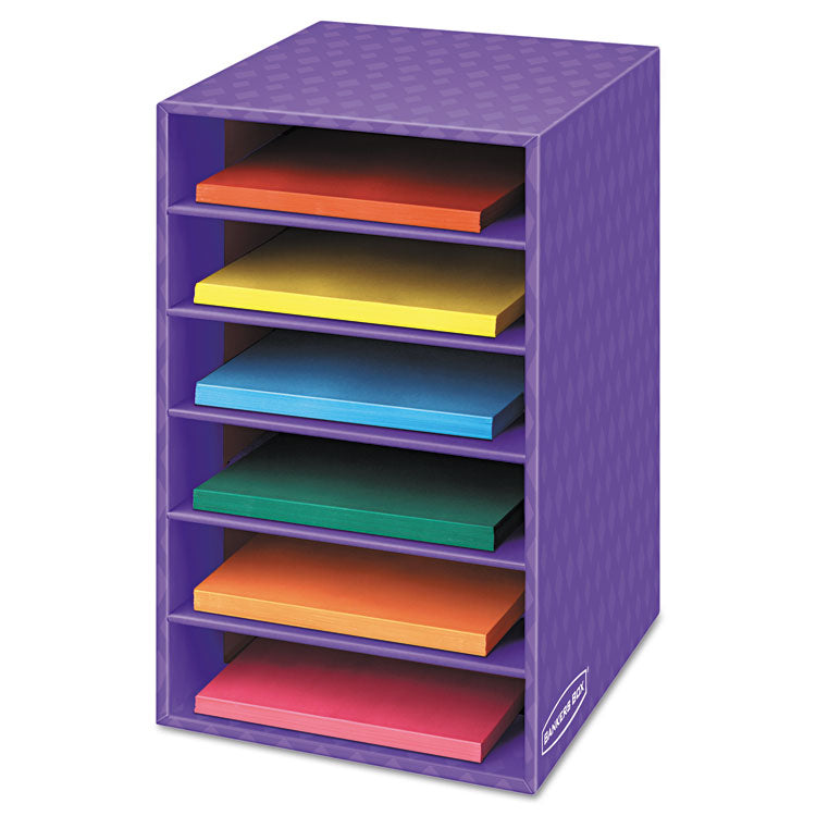 Bankers Box Vertical Classroom Organizer, 6 Shelves, 11.88 x 13.25 x 18, Purple (FEL3381201) Each