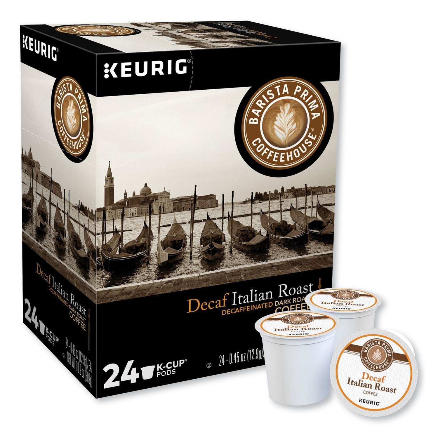 Barista Prima Coffeehouse Decaf Italian Roast Coffee K-Cups, 24/Box (GMT8506) Box of 24