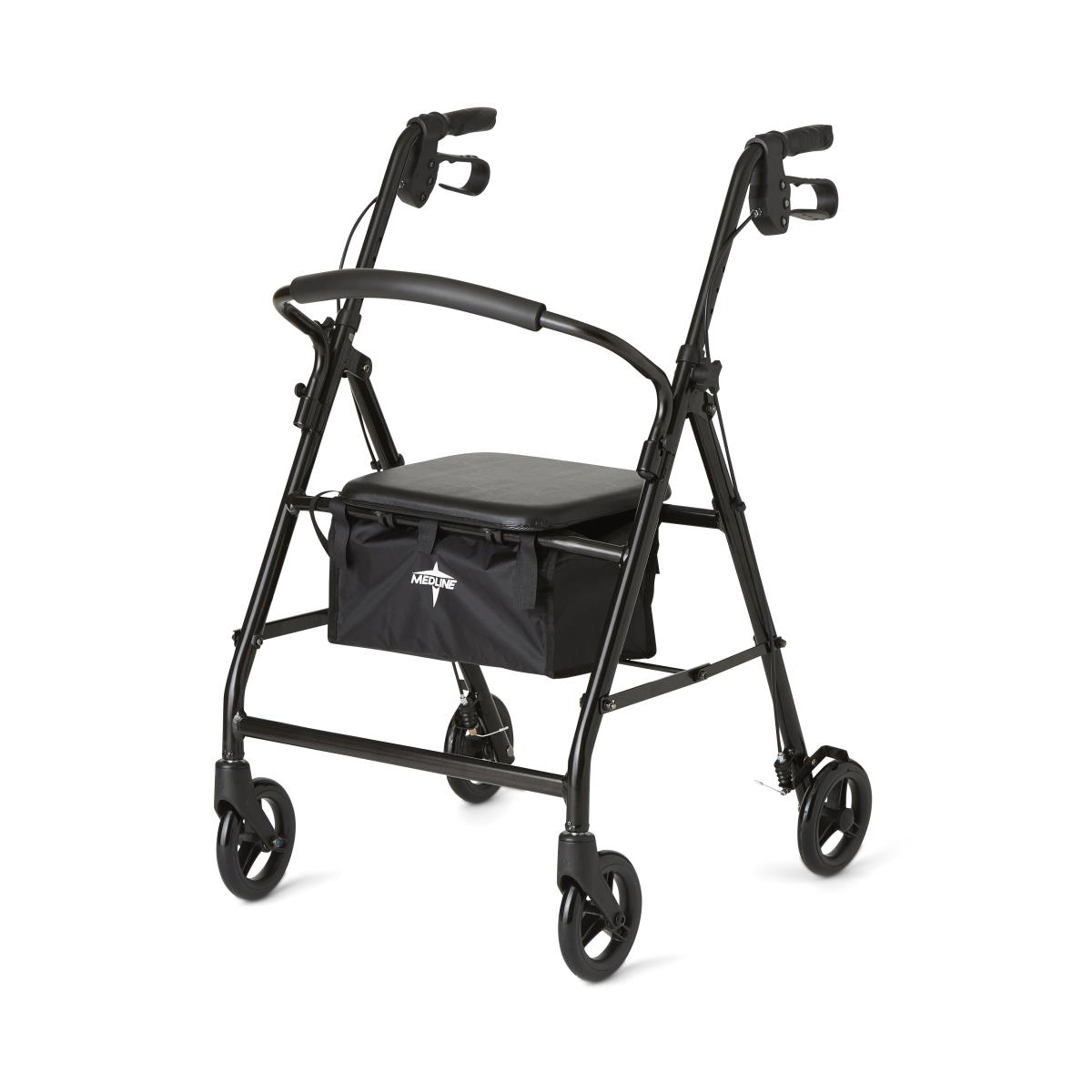 Basic Steel Rollator with 6" Wheels, Black, 1 EA (MDS86830EBLS) Each