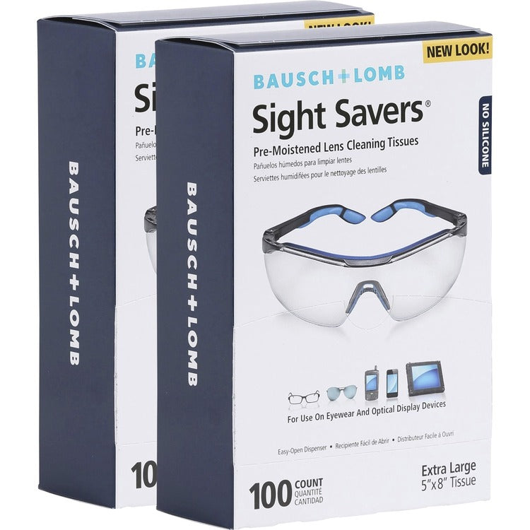 Bausch   Lomb Lens Cleaning Tissues, Pre-Moistened, 5" x 8", 200/BD (BAL8574GMBD) Pack of 200