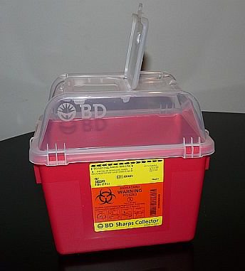 BD Sharps Container Red Base 10-3/10 X 11-3/10 X 6-4/5 Inch Vertical Entry 2 Gallon (761698_EA) 1/EA