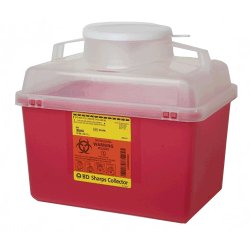 BD Sharps Container Red Base 11-1/2 H X 12-4/5 W X 8-4/5 D Inch Vertical Entry 3.5 Gallon (179631_EA) 1/EA