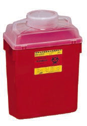 BD Sharps Container Red Base 17-1/2 X 12-4/5 X 8-4/5 Inch Vertical Entry 6 Gallon (199498_EA) 1/EA