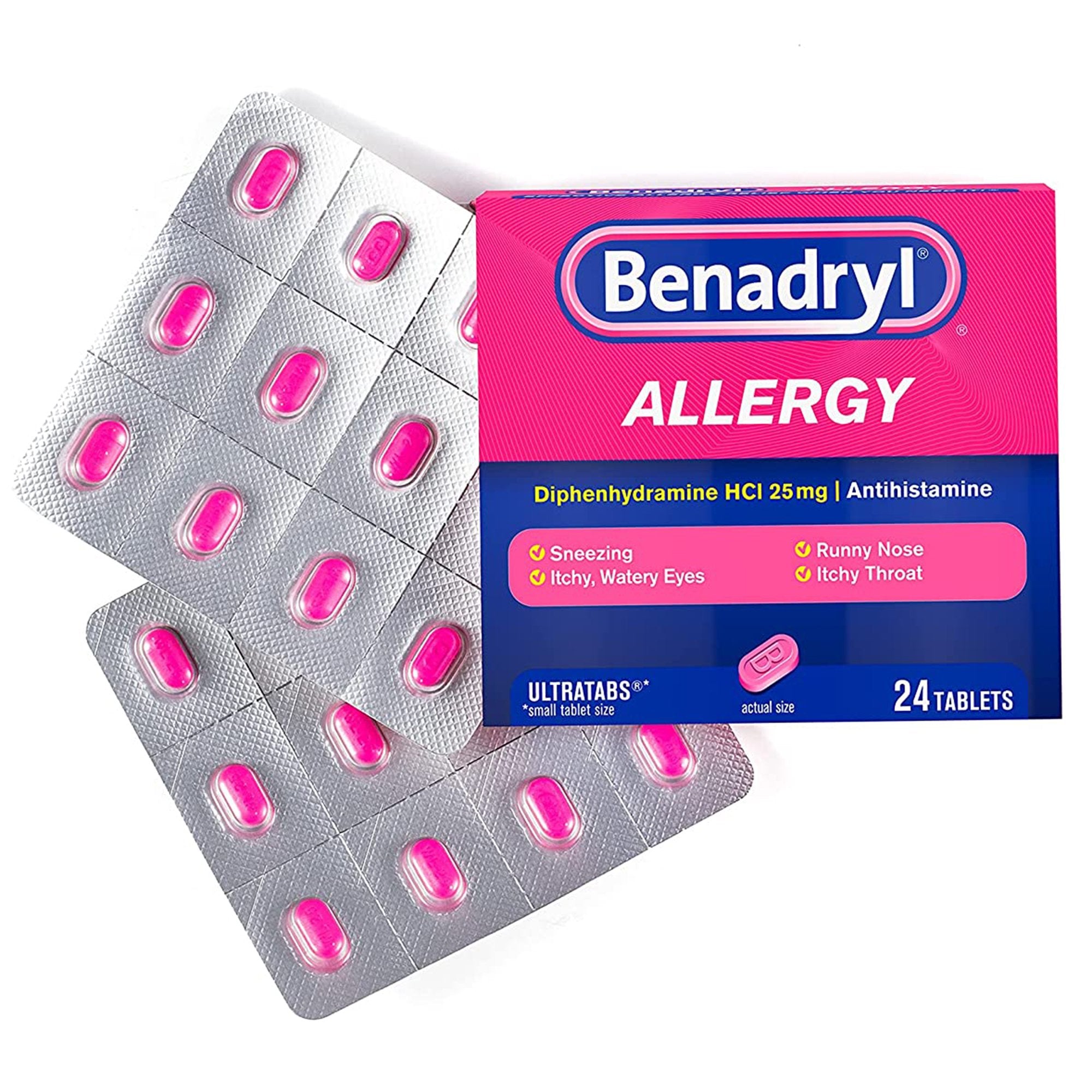 Benadryl Allergy Relief 25 mg Strength Tablet 24 per Box (783320_BX) 24/BX