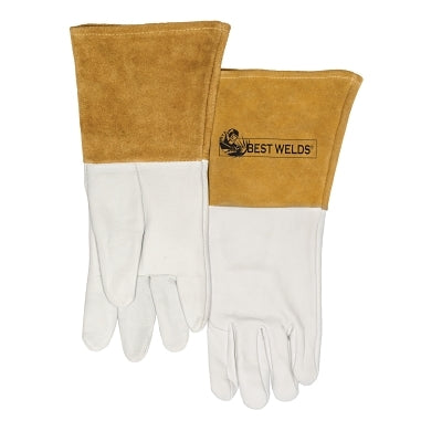 Best Welds 120-TIG Capeskin Welding Gloves, Large, White/Tan, 4 in Gauntlet, Unlined (902-120TIG-L) 1 Pair