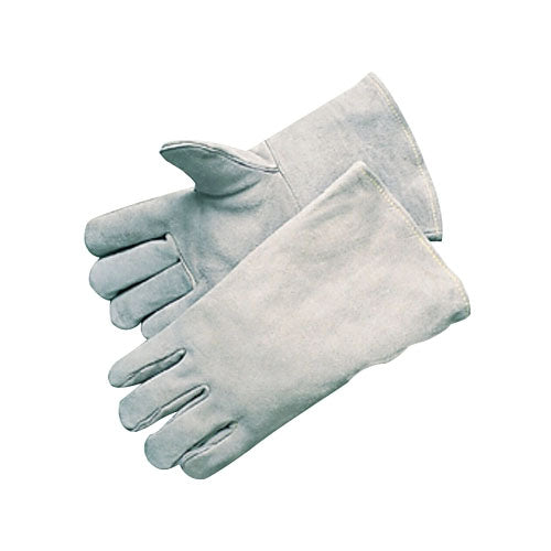 Best Welds Economy Welding Gloves, Economy Shoulder Leather, Large, Gray, 4 in Gauntlet, Full Sock Lining (902-3000) 1 Dozen