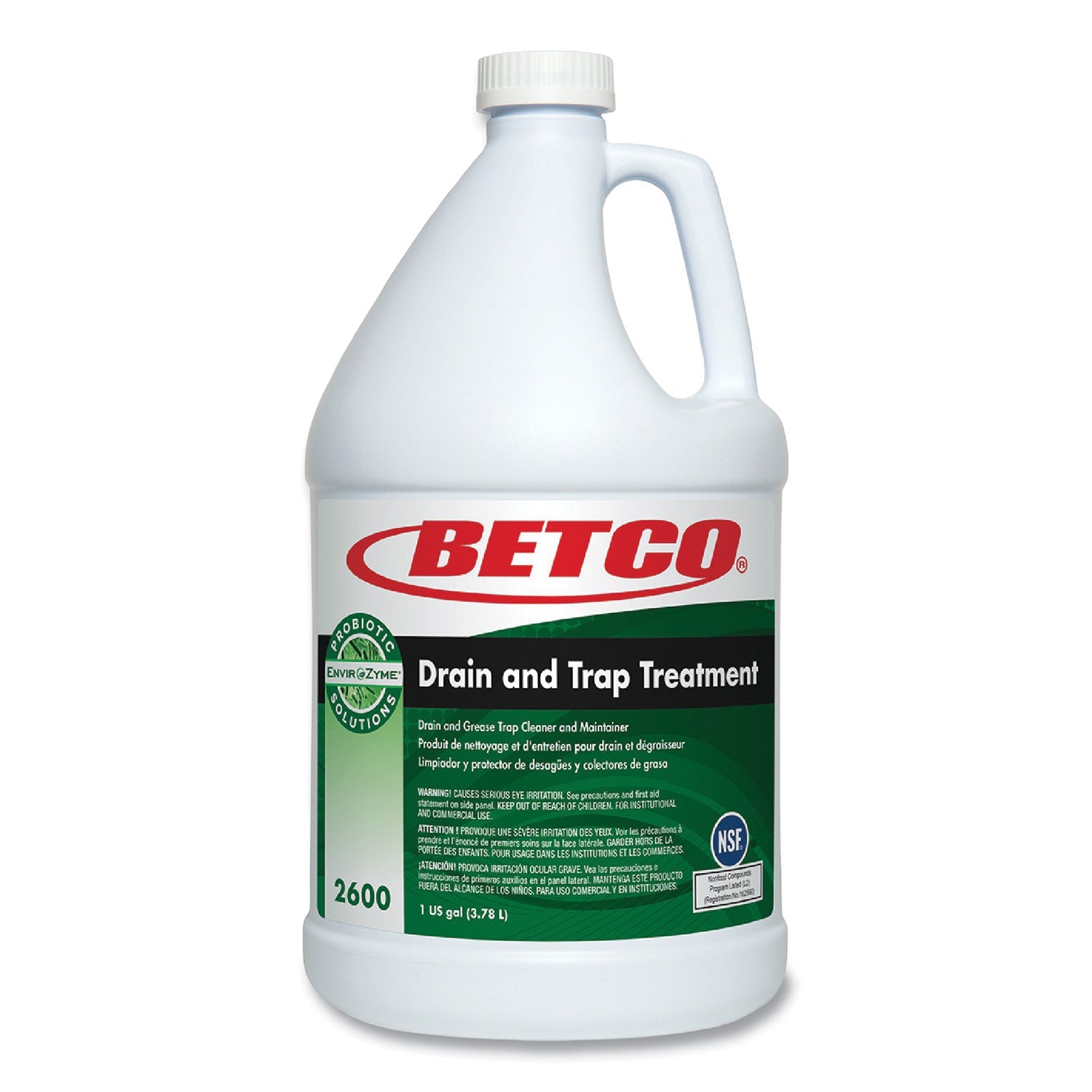Betco BioActive Solutions Drain and Trap Treatment, Ocean Scent, 1 gal Bottle, 4/Carton (BET26000400) Case of 4