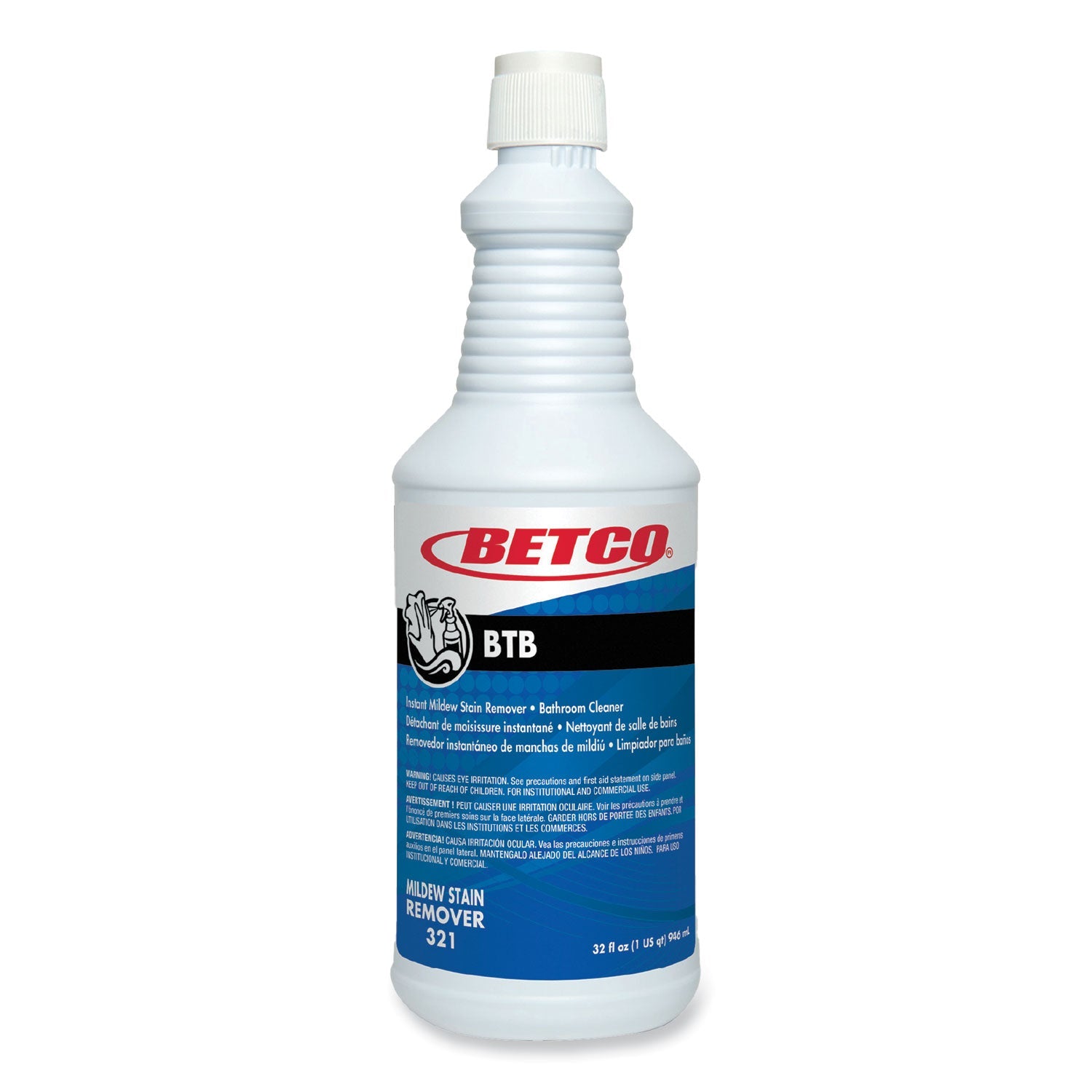 Betco BTB Mildew Stain Remover, Apple, 32 oz Spray Bottle, 12/Carton (BET3211200) Case of 12