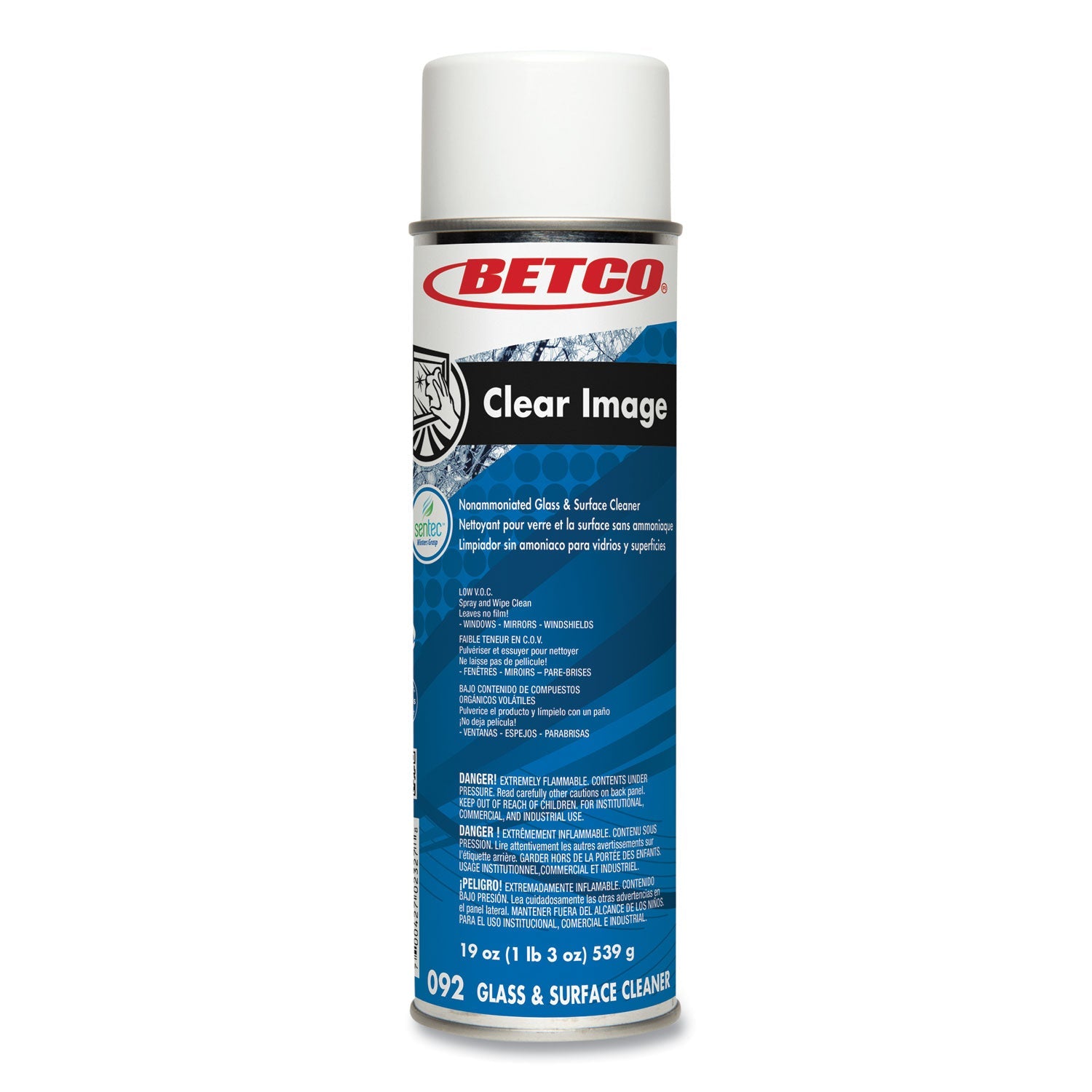 Betco Clear Image Glass and Surface Cleaner, Rain Fresh Scent, 19 oz Spray Bottle, 12/Carton (BET922302) Case of 12