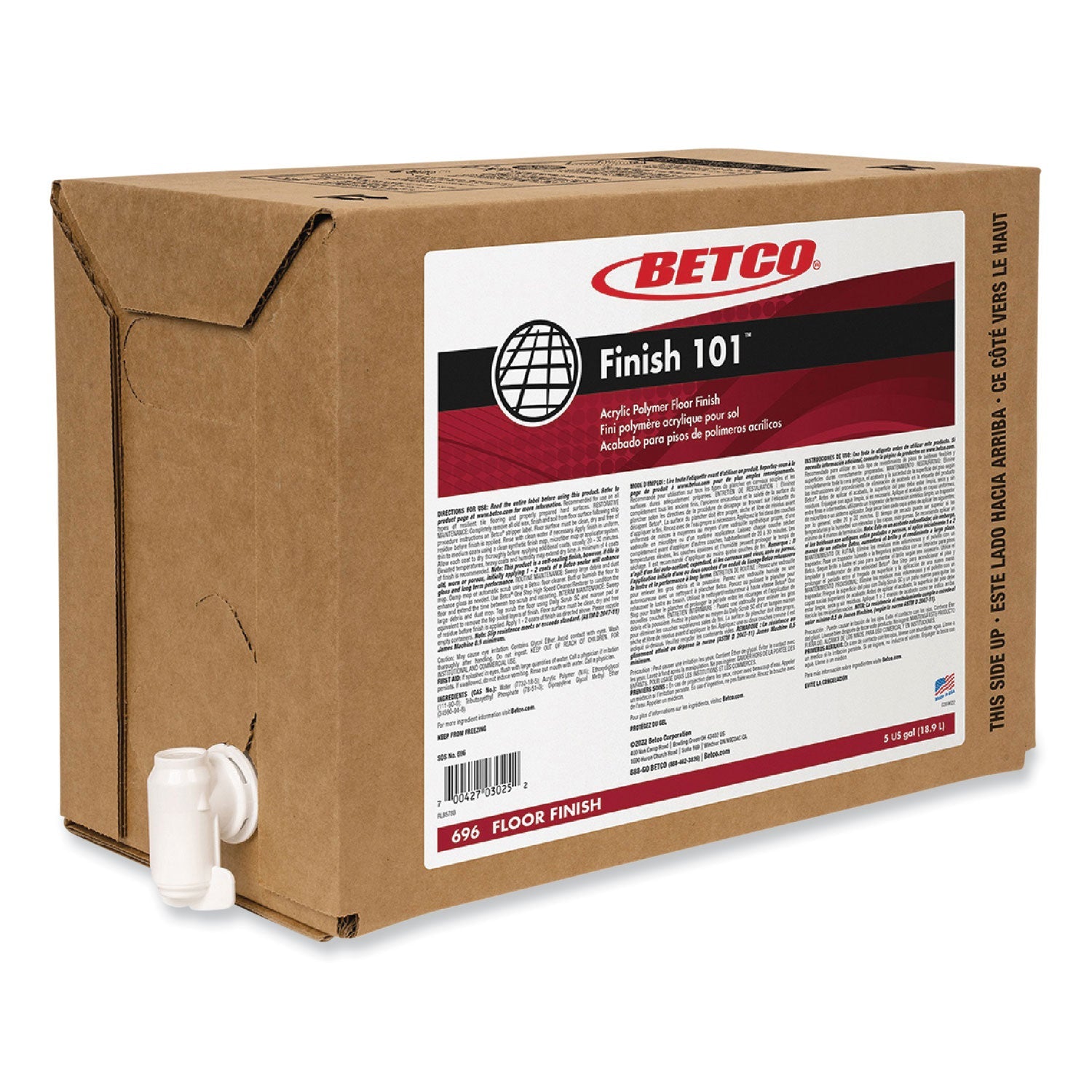 Betco Finish 101 Floor Finish, 5 gal Bag-in-Box (BET696B500) Each
