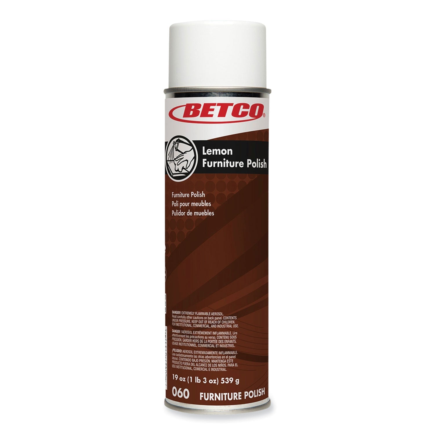 Betco Lemon Furniture Polish, Lemon Scent, 19 oz Aerosol Can, 12/Carton (BET602300) Case of 12