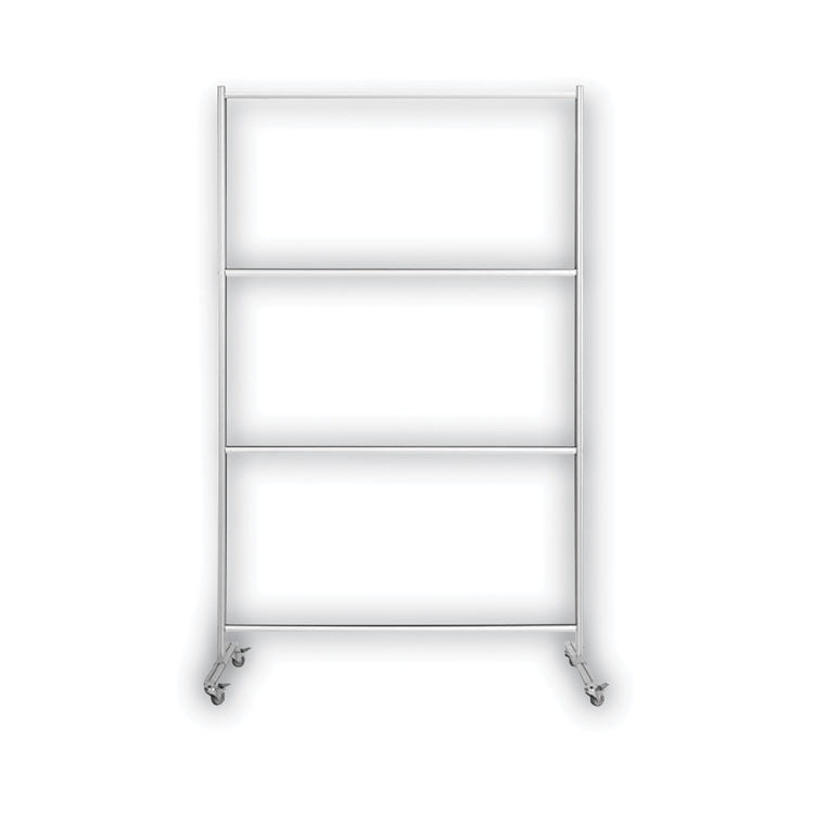 Bi-silque Protector Series Mobile Glass Panel Divider, 80.3 x 22 x 50, Clear/Aluminum (BVCDSP273046) Each